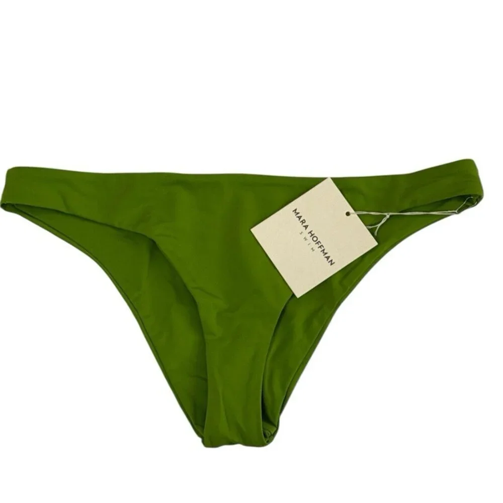 Mara Hoffman Women's L KAY‎ CICORIA Green Bikini Swim Bottom NWT UPF 50+